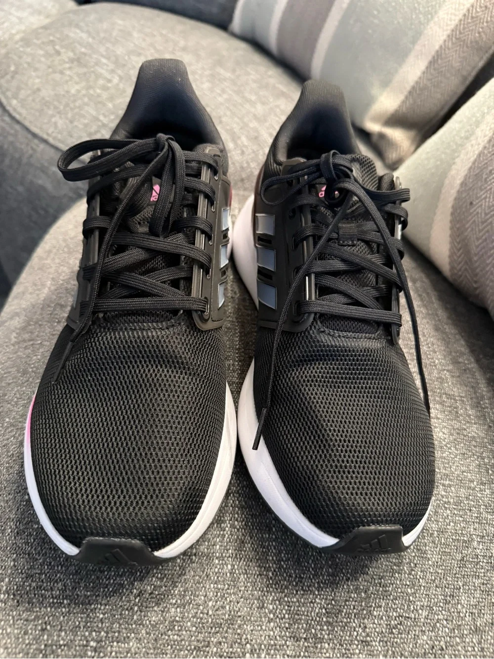 Women Black Athletic Running Sneakers with White Sole